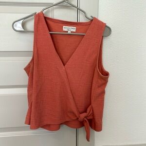 Madewell linen wrap tank top size M